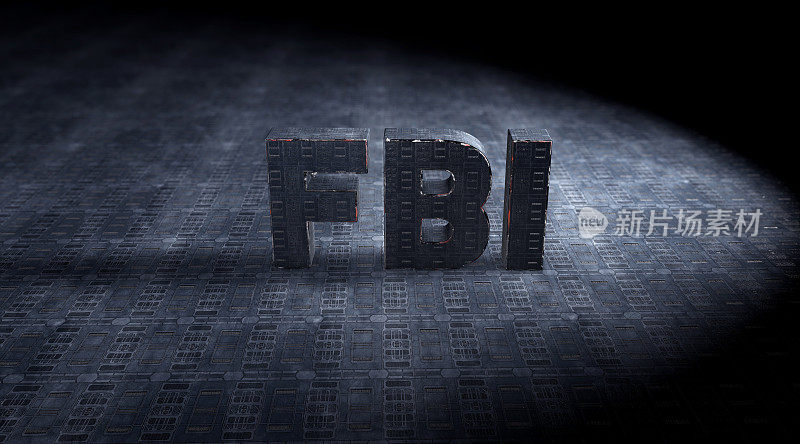 FBI, FBI 3D文本，联邦调查局。